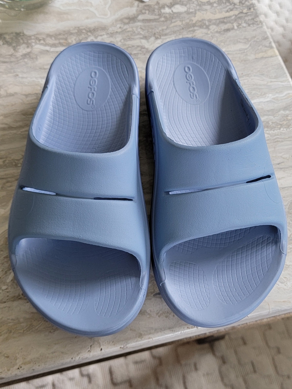 Oofos OOahh Slide - Baja Blue Fade Recovery Sandal - Picture 2 of 8